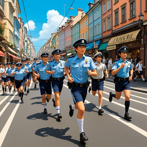 在一个繁忙的城市里，一位名叫杰克的警察带着他信赖的警棍巡逻街头。一天，在一场马拉松比赛中，他注意到一名跑步者难以将接力棒传递给队友。杰克迅速介入，帮助他们完成了交换。他的迅速行动不仅为队伍挽救了比赛，也赢得了社区的尊重。