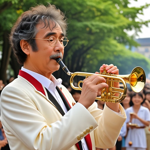 在一个小镇上，有一位才华横溢的音乐家杰克，他热爱吹奏短号。一天，一个大型音乐节举行，杰克被邀请表演。他用短号演奏了一首感人至深的旋律，触动了每个人的心。他的表演如此令人印象深刻，以至于观众们纷纷起立鼓掌。从那天起，杰克被称为‘短号大师’。