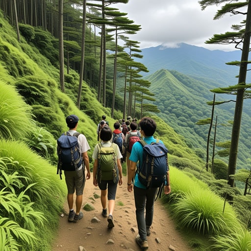 曾经，一群朋友决定去远足。他们带着必需品，一大早出发。徒步旅行充满挑战，有陡峭的山丘和茂密的森林，但山顶的壮丽景色让一切都变得值得。他们分享故事和笑声，这次远足成为了一次难忘的冒险。