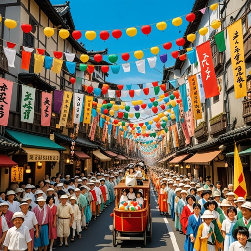 从前，在一个小镇上，为了庆祝小镇成立九十周年举行了一场庆典。小镇装饰着九十面彩旗，盛大的游行中有九十辆花车，每辆代表小镇历史的一年。活动的亮点是一位九十岁的老人，他分享了小镇过去的故事，提醒每个人社区丰富的遗产。